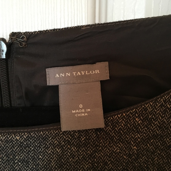 Ann Taylor Virgin Wool Cap Sleeve Dress Suiting Lined Size 0 Brown - Picture 4 of 11